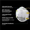 3M N95 Performance Respirator 8210, 20 Pack, Drywall Sanding, NIOSH-APPROVED N95, Advanced Filter Media For Easy Breathing, Cushioning Nose Foam, Adjustable Noseclip, Stretchable Straps (8210D20-DC)