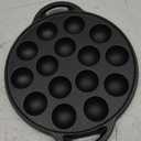 Cabilock Mini Cake Pans Cast Iron Snail Escargot Plate 15 Compartment Holes Black Pancake Mold