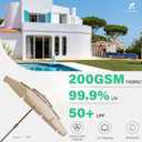 JEAREY 3 Tiers 9 FT Patio Umbrellas Outdoor Table Umbrella with Push Button Market Umbrella 8 Sturdy Ribs UV Protection Waterproof for Garden, Beige