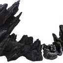 Saim Extra Large Aquarium Decor, Massive Artificial Mountain Rock Landscape, 2 Pack Jagged Canyon Rock Formation Mountain Hill View Stone Ornament Set for Betta Cichlids Hideaway Hideout