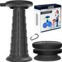 Upgraded XXL Collapsible Stool with Cushion 20.4", 440Lbs Max Weight, Wider & Taller Pop Up Seat, Heavy Duty Portable Retractable Folding Stool or Travel Foot Rest, Gift for Camping & Outdoors (9.8*9.8*20.4 IN, New Black)