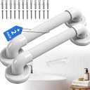 Shower Grab Bar 2 Pack 12” ABS Safety Bars for Seniors, Wall Mount Bath tub Handles with Screws & Anchors, Bathroom Support Rails for Pregnant Women & Handicap Users, Toilet & Bathtub Assistance