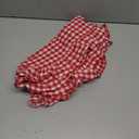 HunnmingRe 1 Pcs Red Plaid Gingham Ruffle Table Runner 118 x 13.8'' Farmhouse Table Runner 100% Cotton Scalloped Long Dresser Scarves for Mothers Day, Dining Room, Wedding, Kitchen Rustic Home Decor