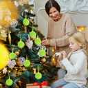 2 x 12Pcs Lime Green Christmas Tree Ornaments Furry Ball 2.4 Inch Pom Pom Party Hanging Decorations Supplies