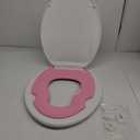 Toilet Seat Elongated,Toilet Seat with Toddler Seat Built in, Potty Training Toilet Seat Elongated Fits Both Adult and Child, with Soft Close, Easy Install and Clean - Elongated White and Pink