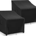 Richwon Patio Furniture Covers Waterproof for Chairs, Lawn Outdoor Chair Covers 2 Pack, Patio Chair Covers for Outdoor Furniture Fits up to 29W x 30D x 36H inches, Black