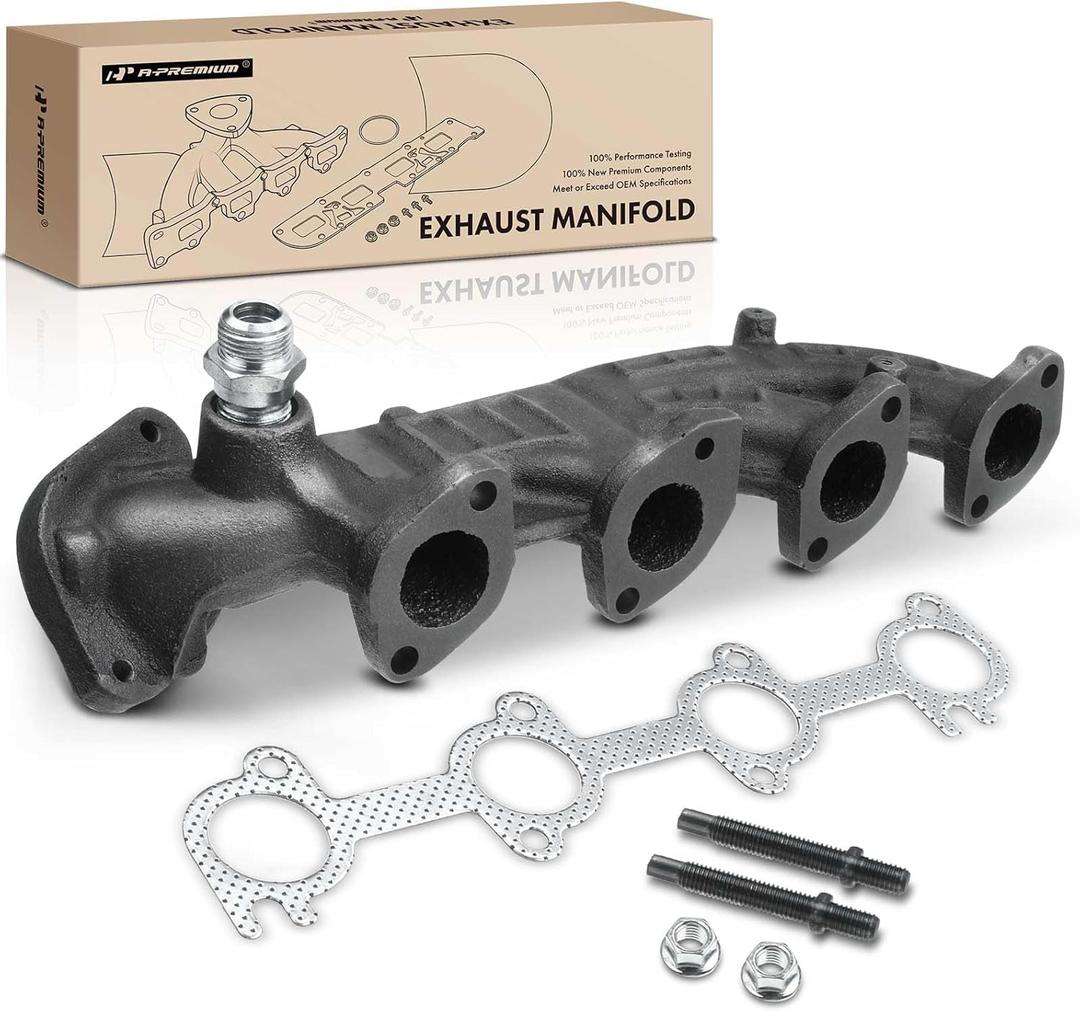 A-Premium Left Side Engine Exhaust Manifold Kit W/Gasket & Studs & Nuts [5.4L] Compatible with Ford F-150 1999-2003, F-250 1999, F-150 Heritage 2004, Expedition 1999-2004