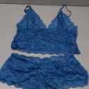 Lilosy Sexy Sheer Floral Lace Pajamas Lingerie Set High Waist Sleepwear Bra and Panty 2 Piece Nightwear, L