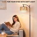Boho Rattan Lamp Shade, 11.8" Top x 11.8" Bottom x 6.3" High, Natural Rattan & Linen Double Layer Lamp Shades for Floor Lamps Table Lamps Chandelier, UNO Fitter Lampshade Replacement, Easy Assembly