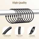 Bathway Shower Curtain Rings, Bathway Shower Curtain Hooks, Black Shower Curtain Rings Rust Proof, Anti-Drop Shower Rings for Curtain, Shower Hooks for Shower Curtain Rod Bathroom Curtain Rings