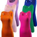 SUMONA Women Tank Tops Ribbed Rib A-Shirts Basic Sleeveless Tanks Top (Medium)