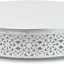 Cake Stand, Metal Round Cupcake Dessert Stand Cake Display Holder Cookies Fruit Serving Tray Decor for Wedding Party Birthday Baby Showers Anniversary (14in, Matte Silver)