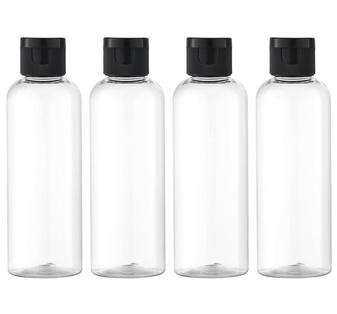 3.4 oz Travel Bottles for Toiletries, 4pcs Travel Containers for Shampoo Tsa Approved, Plastic Empty Travel Size Bottles (100ml, Clear)