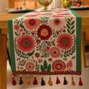 1372 Inch Table Runner, Retro-Luxury Tassels Series for Kitchen Dining Table Holiday Decoration (Spring Blossom)