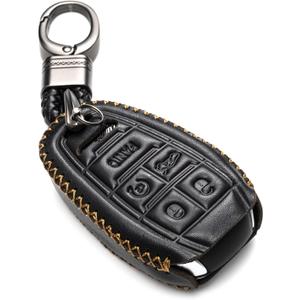 Vitodeco Genuine Leather Smart Key Fob Case Protector Compatible for Alfa Romeo Giulia, Stelvio, Tonale (2017 - 2025 Models) - 5-Button, Black
