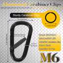 13 Colors Heavy Duty Aluminum D Carabiner Clips & Key Rings, Black & Sliver Corrosion Resistant Keychain for Keys, Outdoor Sports, Hiking, Camping, Fishing & Hanging Gear