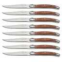 Laguiole By FlyingColors Laguiole Steak Knife Set Stainless Steel Wood Handle, 8 Pieces.