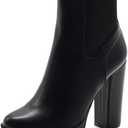 Ollio Women's Shoes Faux Suede or Faux Leather Platform Stacked High Heels Ankle Boots H107
, Size 9