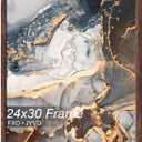 Fxojyvo Engineered Wood 24x30 Picture Frame, Brown Frame for 24 x 30 Inch Picture Poster Photo, Light Weight 24 by 30 Frame with Wood-grain for Wall - 1 Pack/Brown/24 x30