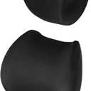 Homaisson New Car Headrest, Car Headrest and Lumbar Support Cushion, Memory Foam with Detachable Zipper Cover, Black Head and Waist Pillow for Car Seat