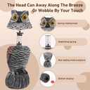 Owl Decoys to Scare Birds Away, 2 Pack BobbleHead Fake Owls Plastic Scarecrow Bird Deterrent, Nature Enemy Scarecrow Plastic Owl Statues, Garden Decor Statues for outside, Patio, Lawn, Yard Decoration