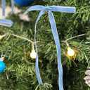 SIMISI RIBBON 24 Pcs Light Blue Velvet Christmas Tree Bows Door Garland Decor Vintage Wreath Bow (3/8'' Wide, 5 * 7 inch)