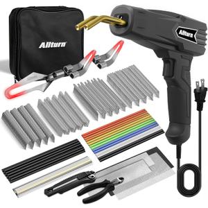 Allturn Plastic Welder, 2 in 1 Plastic Welding Kit, Hot Staples Weld Gun, Car Bumper Repair Kit for Most Plastics, Patent Number D970324(Black)