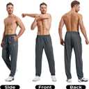 ZENGVEE Sweatpants for Men Athletic with Zipper Pockets Workout Sweat Pants Lightweight for Jogging Gym Running Track Exercise Training Lounge Open Bottom 3029 Darkgray S (Gray, S)