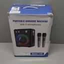 VOSOCO Karaoke Machine with 2 Wireless Microphones, Portable Bluetooth Speaker for Adults Kids, PA Systems Support TWS Echo Adjust TF USB AUX for Home Party Outdoor Travel (T03-2 MICS)