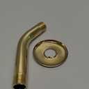 6 Inch Shower Arm And Flange - Solid Stainless Steel, Wall-Mounted For Fixed Shower Head & Handheld Showerhead Mounts - Aqua Elegante - Polished Brass