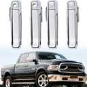 Exterior Door Handle Compatible with 2011-2018 Ram 1500 2500 3500,Front Rear Left Driver & Right Passenger Side Door Handle Replace for 55112382AB,55112383AB,55112384AB,55112385AB-PFM,Chromed