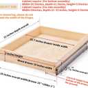 Mulush 26''W x 21''D x 3''H Pull Out Cabinet Drawer Soft Close Slide Out Wood Organizer for Kitchen, Finished, Bottom and Side Assembly (Wood Drawer Part Width is 25inch)