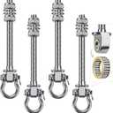 SELEWARE Heavy Duty Bearing Swing Hangers, 4 Pack Stainless Steel Hooks for Wood and Steel Beam, Sets Hardware for Hammock, Yoga, Porch, Heavy Bag, 7" x M2/5", 1500LB Capacity