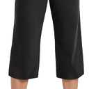SPECIALMAGIC Women Capri Pants Cotton Yoga Wide Leg Pajama Pants Capris Sweatpants Sports (XX-Large, Black)