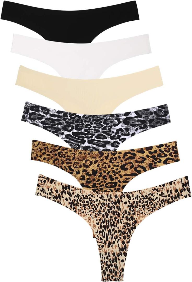 Wealurre Women's Microfiber Low Rise No Show Thong Pantie