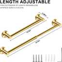 MGahyi Towel Racks for Bathroom-Adjustable Towel Holder(13.18inch-24inch) Sturdy and Rustproof Towel Bar Wall Mounted, Single Towel Bar Rod for Bathroom Accessories (Gold, 1Pack-Towel Bar)