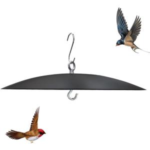 Bird Feeder Baffle, Guard for Bird Houses,13 inch Metal Hanging Baffle Weather Guard Cover for Outside Black