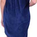 anatolian Women's Body WRAP Towel - 100% Cotton Adjustable Cover Up for Beach Spa Gym Bath Pool - Made in Turkey (Navy Blue, 1)