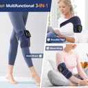 MOAJAZA Cordless Knee Massager with Heat and Vibration, Heating Pad for Knee Shoulder Elbow, Heated Knee Brace for Arthritis (Pack of 1 Blue)