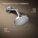 KOHLER K-33641-G-CP Elate Single-Function Showerhead, 1.75 GPM, Powerful Flow Shower Head, Easy Maintenance, Sleek Design, Polished Chrome