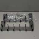 Over The Door Hooks Coat Rack,Over The Door Towel Hanger Drying Rack,Heavy Duty Aluminum Over The Door Towel Rack Hooks for Hanging Coat, Bag, Robe - 6 Hooks Black Color 2 Pack