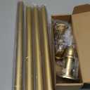 OLV Gold Industrial Curtain Rods for Windows 48 to 84 Inch(4 to 7 Feet), 1 Inch Diameter Blackout Wrap Around Adjustable Heavy Duty Window Drapery Rods, Indoor and Outdoor (36''-88''|1 pack)