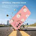 for Samsung Galaxy A54 5G Phone Case, Fashion Flower Pattern Design Girls Women Liquid Silicone Cover, Slim Shockproof and Scratch-Resistant Soft Case for Samsung A54 - Pink