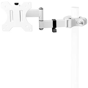 VIVO Steel Universal Full Motion Pole Mount Monitor Arm with Removable 75mm and 100mm VESA Plate, Fits 17 to 32 inch Screens, White, MOUNT-POLE01AW