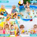 36 Pcs Beach Stress Ball 2.5 Inch Summer Mini Stress Relief Balls Rainbow Squeeze Toys Pu Foam Squeezy Toy for Girls Boys Adults Beach Birthday Party Favors Water Pool Games(Multicolor)