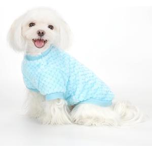 Fuzzy Pineapple Grid Dog Sweater - Ultra Soft & Warm Winter Pet Apparel, Fluffy Textured Knit for Small, Medium Dogs and Cats, Cozy Pullover Dog Coat for Cold Weather.Blue XL