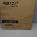 VASAGLE Small Round Side End Table, Modern Nightstand with Fabric Basket, Matte White and Camel Brown ULET223W10