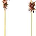 IKULE Metal Wedding Arch Stand for Ceremony Large Backdrop Stand Arch Frame with Base for Birthday Party Baby Shower Balloon Arch Decorations in 2.1x2.4m