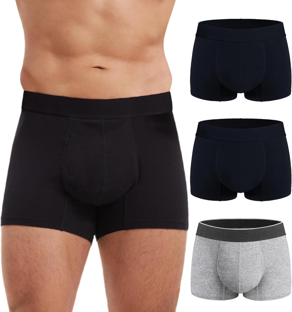 Mens Absorbent Incontinence Underwear Washable Adult Leak Protection Bladder Control Briefs Cotton 3 Pack (Black, Black, Gray, L) Mens Absorbent Incontinence Underwear Washable Adult Leak Protection Bladder Control Briefs Cotton 3 Pack (Black, Black, Gray, L)