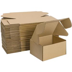 MEBRUDY 6x4x3 Inches Shipping Boxes Pack of 25, Small Corrugated Cardboard Box for Mailing Packing Literature Mailer (Brown)